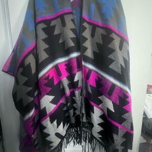 Colorful Aztec Patterned Shawl